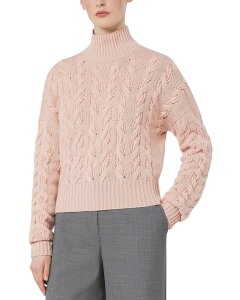 �}�b�N�X�}�[�� ���f�B�[�X �A�E�^�[ �j�b�g�E�Z�[�^�[ �n�C�l�b�N �E�[�� Max Mara Studio Mstcosmo Wool and Cashmere High Neck Sweater Pink �s���N