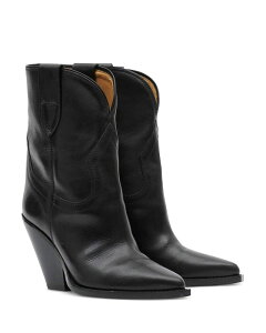 �C�U�x�� �}���� ���f�B�[�X �V���[�Y �u�[�c�E���C���u�[�c �A���N�� �q�[�� Isabel Marant Womens' Leyane Heeled Western Ankle Boots Black �u���b�N