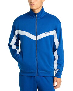 �t���[�S �����Y �A�E�^�[ �W���P�b�g�E�u���]�� �����b�N�X�t�B�b�g HUGO Darti Relaxed Fitrack Jacket Open Blue �u���[