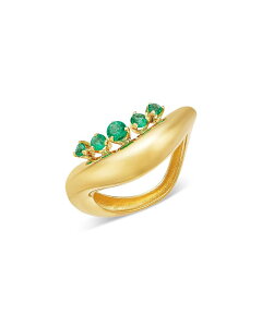 �]�[�V�b�R ���f�B�[�X �A�N�Z�T���[ �����O Zo Chicco 14K Yellow Gold Emerald Graduated Wave Ring Yellow Gold �C�G���[