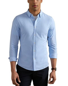 ���[�k �����Y �g�b�v�X �V���c �X�����t�B�b�g �R�b�g�� Rhone Commuter Slim Fit Pro Cotton Shirt Light Blue Oxford �u���[