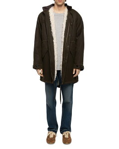 �U�f�B�O �G ���H���e�[�� �����Y �A�E�^�[ �R�[�g �R�b�g�� Zadig & Voltaire Kikoh Waxed Cotton Faux-Fur Hooded Coat Moss