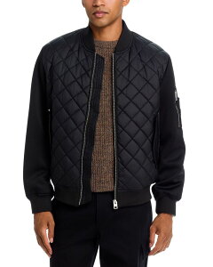 �t���[�S �����Y �A�E�^�[ �W���P�b�g�E�u���]�� �L���e�B���O HUGO Bilaro Quilted Zip Bomber Jacket Black �u���b�N