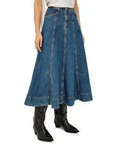 ���C���Y ���f�B�[�X �{�g���X�J�[�g A ���C�� �~�f�B �R�b�g�� Rails Vicente Cotton Stretch A Line Midi Jean Skirt in Meadowbrook