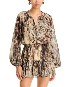 ���C�~�[ �u���b�N ���f�B�[�X �g�b�v�X �����s�[�X A ���C�� Ramy Brook Vivi Bone Python A Line Dress Bone Python