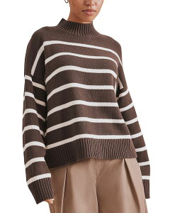 �X�v�����f�B�b�g ���f�B�[�X �A�E�^�[ �j�b�g�E�Z�[�^�[�g���l�b�N Splendid Nora Stripe Turtleneck Sweater Java/Shell �X�g���C�v