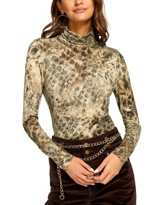 ���C�~�[ �u���b�N ���f�B�[�X �g�b�v�X �V���c �^�[�g���l�b�N Ramy Brook Thea Turtleneck Top Bone Python