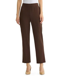 �~���E�H�� ���f�B�[�X �{�g���X �J�W���A���p���c �X�g���[�g �N���[�v�` Ming Wang Petite Stretch Deco Crepe Straight Leg Pants Dark Umber