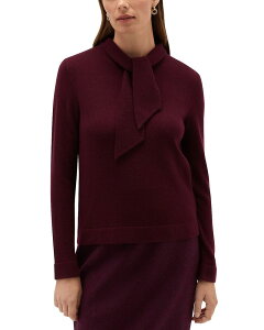 �z�b�u�X�����h�� ���f�B�[�X �A�E�^�[ �j�b�g�E�Z�[�^�[ �E�[�� HOBBS LONDON Mabel Wool Tie Neck Sweater Fig Purple �p�[�v��