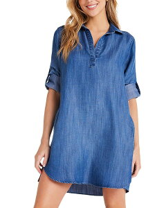 �x���_�[�� ���f�B�[�X �g�b�v�X �V���c Bella Dahlong Sleeve Shirt Dress Moonlit Haze