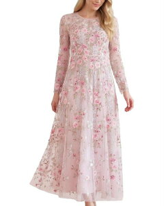 �j�[�h���A���h�X���b�h ���f�B�[�X �g�b�v�X �����s�[�X �}�L�V Needle & Thread Garden Rose Long Sleeve Maxi Gown Shell/Bright