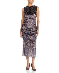 ���F���j�J �x�A�[�h ���f�B�[�X �g�b�v�X �����s�[�X �~�f�B �m�[�X���[�u Veronica Beard Charissa Sleeveless Midi Dress Dark Eggplant Multi �}���`�J���[