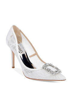 �o�b�W�F���[�~�V���J ���f�B�[�X �V���[�Y �p���v�X �T�e�� ���[�X Badgley Mischka Women's Cher III Satin & Lace Stiletto Pumps White Lace �z���C�g