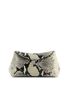 �g�[�e�� ���f�B�[�X �o�b�O �~�j ���U�[ TOTEME T-Lock Mini Python Embossed Leather Clutch Black/Ecru �G�N����
