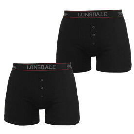 【送料無料】 ロンズデール メンズ ボクサーパンツ アンダーウェア 2 Pack Boxers Mens Black