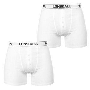 �����Y�f�[�� �����Y �A���_�[�E�F�A �{�N�T�[�p���c Lonsdale 2 Pack Boxers Mens White �z���C�g