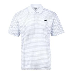 【送料無料】 スラセンジャー メンズ ポロシャツ トップス Check Golf Polo Mens White