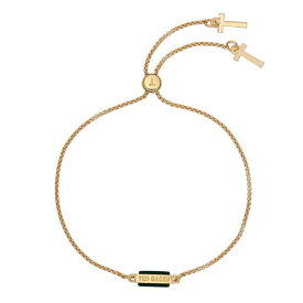 【送料無料】 テッドベーカー レディース ブレスレット・バングル・アンクレット アクセサリー GLORII Logo Gem Bar Adjustable Bracelet For Women Gold/Black Agat