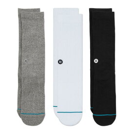 【送料無料】 スタンス メンズ 靴下 アンダーウェア Stance Icon 3 Pack Socks Blk/Wht/Gry