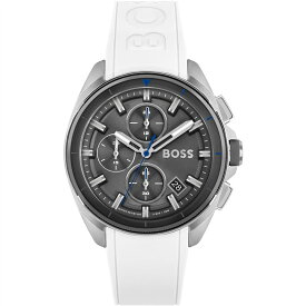 【送料無料】 ボス メンズ 腕時計 アクセサリー Gents BOSS Volane White Silicone Strap Watch White/Grey