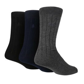 【送料無料】 プリングル メンズ 靴下 アンダーウェア Ribbed Bamboo 3 Pack Socks Blk/Nvy/Grey