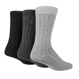 【送料無料】 プリングル メンズ 靴下 アンダーウェア Ribbed Bamboo 3 Pack Socks Charcoal