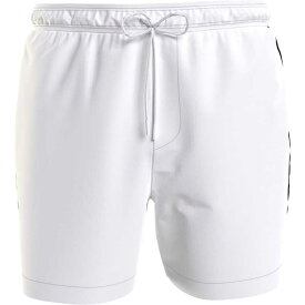 【送料無料】 カルバンクライン メンズ ハーフパンツ・ショーツ 水着 Medium Tape Swim Shorts Mens PVH Class White