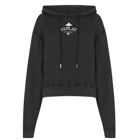 【送料無料】 リプレイ レディース パーカー・スウェット アウター Logo Hoodie Black 098