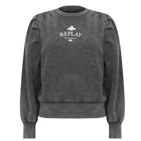 【送料無料】 リプレイ レディース パーカー・スウェット アウター Centre Logo Jumper Blackboard 050