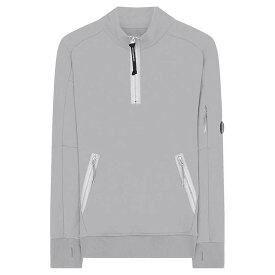 【送料無料】 シーピーカンパニー メンズ ニット・セーター アウター Lens Arm Quarter Zip Sweatshirt Grey Mel M93