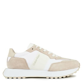 【送料無料】 カルバンクライン メンズ スニーカー シューズ Suede Trainers White/Beige 01W