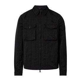 【送料無料】 カルバンクライン メンズ ジャケット・ブルゾン アウター Heavy Crinkle Nylon Shirt Jacket CK Black BEH