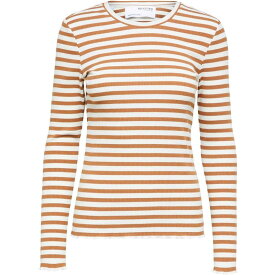 【送料無料】 セレクテッドフェム レディース Tシャツ トップス Anna Long Sleeve T-shirt Brown
