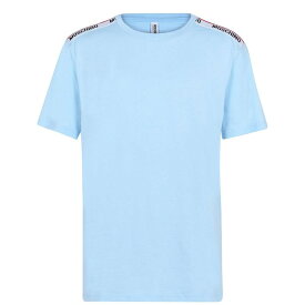 【送料無料】 モスキーノ メンズ Tシャツ トップス Tape T Shirt Ice Blue 0332