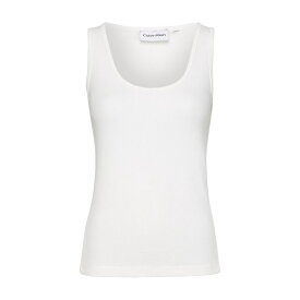 【送料無料】 カルバンクライン レディース タンクトップ トップス Ribbed Tank Top Ecru