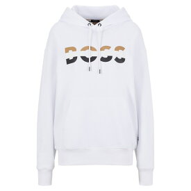 【送料無料】 ボス レディース パーカー・スウェット アウター Boss Iconic Hoodie Womens White 100