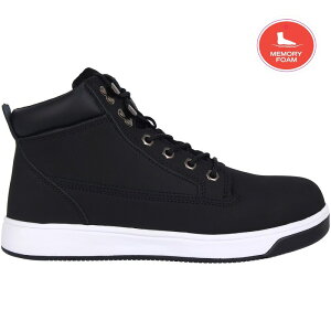 �_�����b�v �����Y �V���[�Y �u�[�c�E���C���u�[�c Dunlop Nebraska Memory Foam Mens Safety Boots Black/White �z���C�g