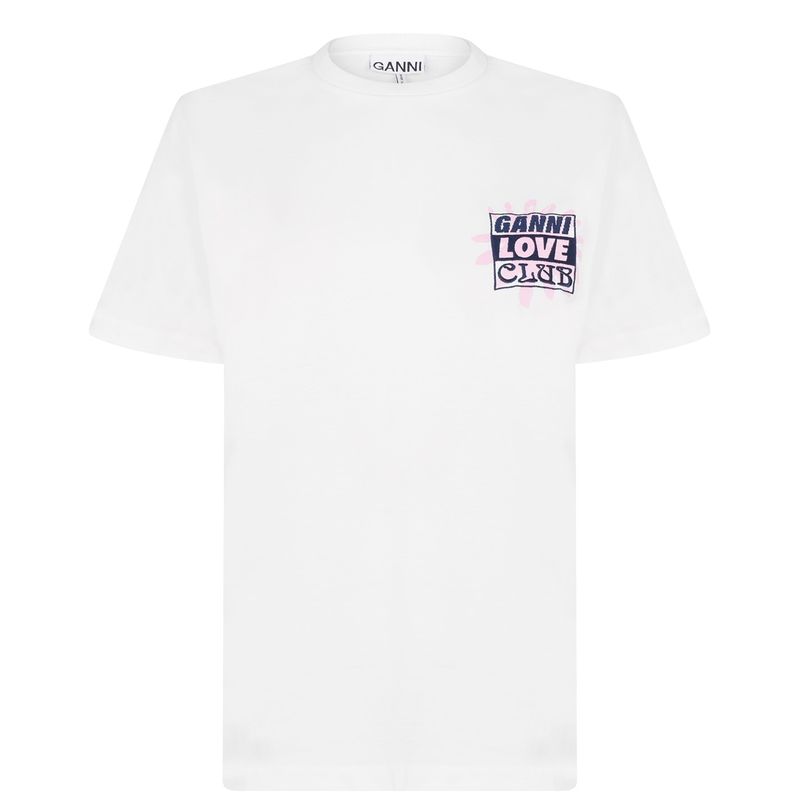 【送料無料】 ガニー レディース Tシャツ トップス Love Club Badge T Shirt Egret