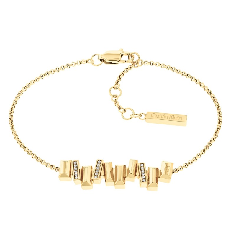 【送料無料】 カルバンクライン レディース ブレスレット・バングル・アンクレット アクセサリー Calvin Klein Women´s Gold IP Crystal Bracelet Gold