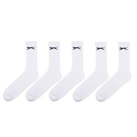 【送料無料】 スラセンジャー メンズ 靴下 アンダーウェア 5 Pack Crew Socks Mens White