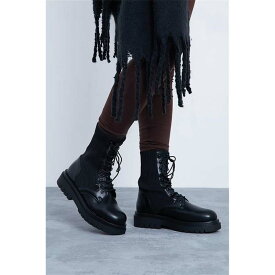 【送料無料】 アイソウイットファースト レディース ブーツ・レインブーツ シューズ Knitted Ankle Chunky Sole Boots Black