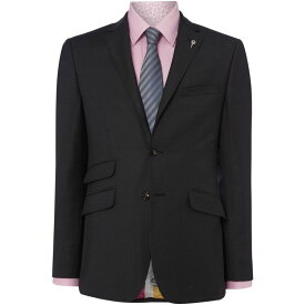【送料無料】 テッドベーカー メンズ ジャケット・ブルゾン アウター Chalky Birdseye Suit Jacket Charcoal