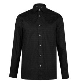 【送料無料】 テッドベーカー メンズ シャツ トップス Altra Jacquard Shirt Black