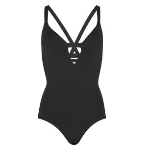 yz V[tH[ fB[X ㉺Zbg  Deep V Swimsuit Black