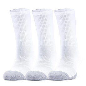 【送料無料】 アンダーアーマー レディース 靴下 アンダーウェア Heatgear Crew Socks 3 Pack White