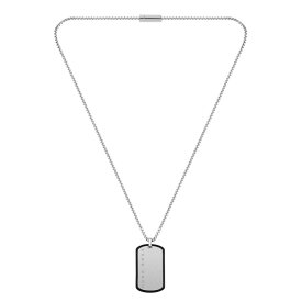 【送料無料】 ボス メンズ ネックレス・チョーカー・ペンダントトップ アクセサリー Gents BOSS ID Brushed Stainless Steel Dog Tag Necklace Silver