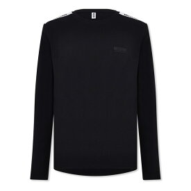 【送料無料】 モスキーノ メンズ シャツ トップス Logo Tape T Shirt Black 0555