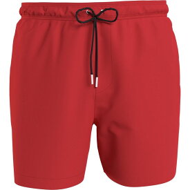 【送料無料】 カルバンクライン メンズ ハーフパンツ・ショーツ 水着 Medium Tape Swim Shorts Mens Cajun Red XNE