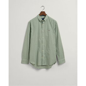 【送料無料】 ガント メンズ シャツ トップス Long Sleeve Gingham Shirt Leaf Green 308
