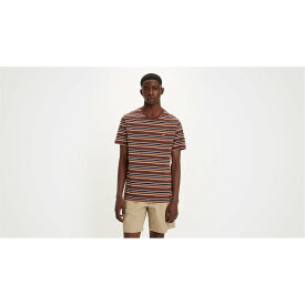 【送料無料】 リーバイス メンズ Tシャツ トップス Original T Shirt Choc Stripe